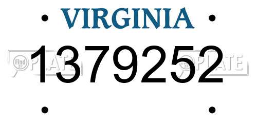 1379252 Virginia License Plate