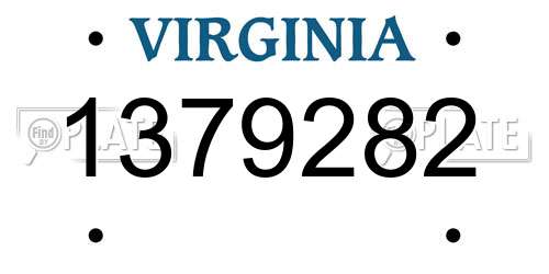 1379282 Virginia License Plate
