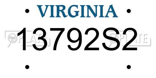 13792S2 Virginia License Plate