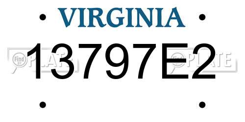 13797E2 Virginia License Plate