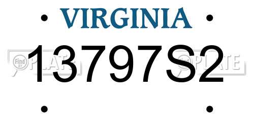 13797S2 Virginia License Plate