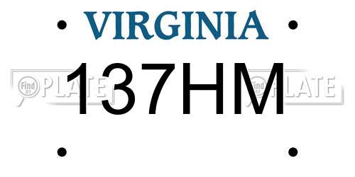 137HM Virginia License Plate