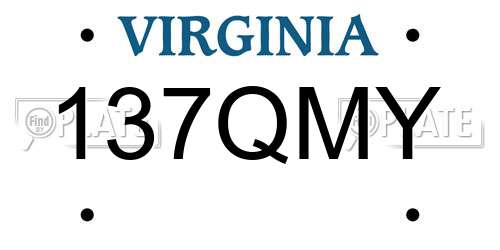 137QMY Virginia License Plate