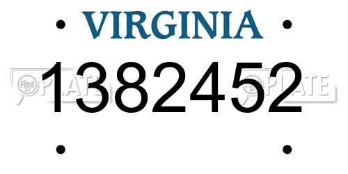 1382452 Virginia License Plate