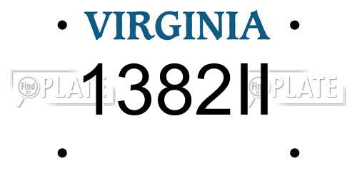 1382II Virginia License Plate