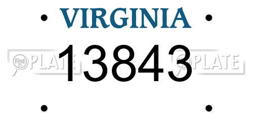 13843 Virginia License Plate