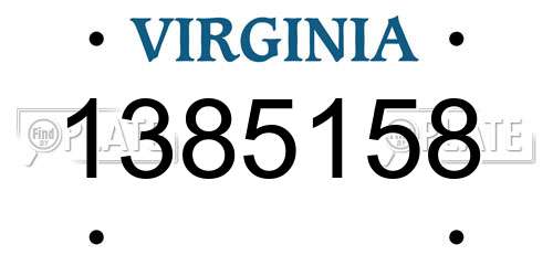 1385158 Virginia License Plate