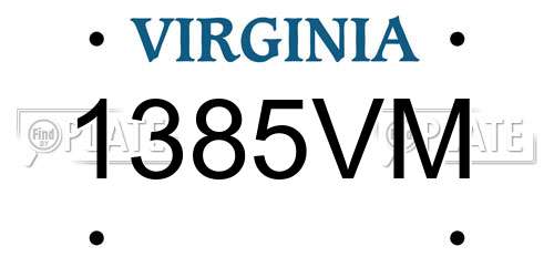 1385VM Virginia License Plate