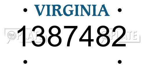 1387482 Virginia License Plate
