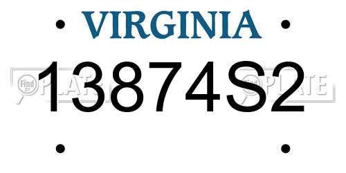 13874S2 Virginia License Plate
