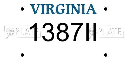 1387II Virginia License Plate