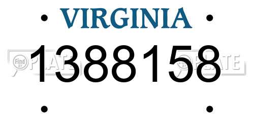 1388158 Virginia License Plate