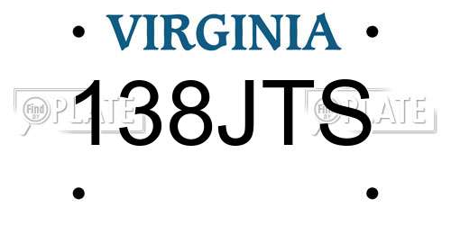 138JTS Virginia License Plate