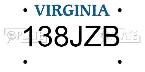 138JZB Virginia License Plate
