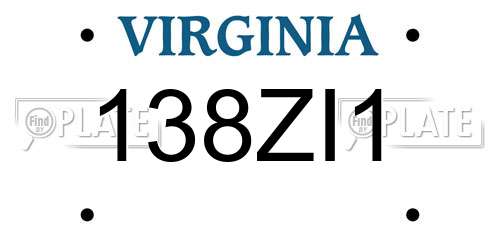 138ZI1 Virginia License Plate