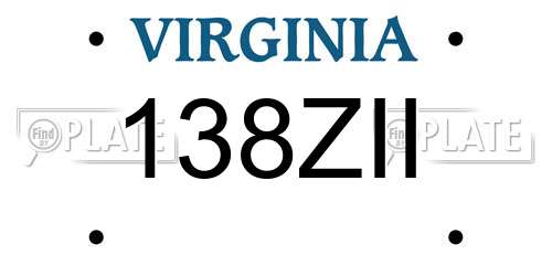 138ZII Virginia License Plate
