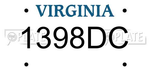 1398DC Virginia License Plate