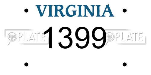 1399 Virginia License Plate