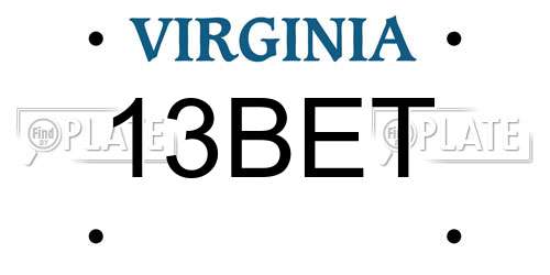 13BET Virginia License Plate