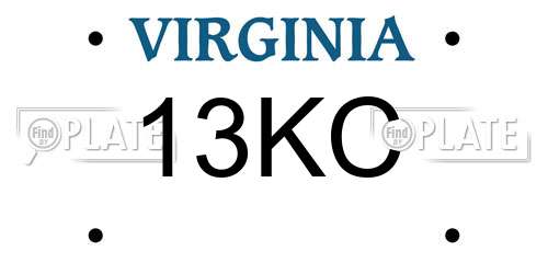 13KC Virginia License Plate