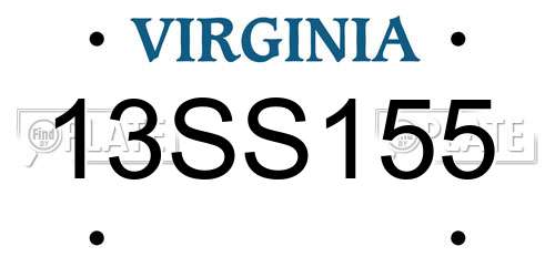 13SS155 Virginia License Plate