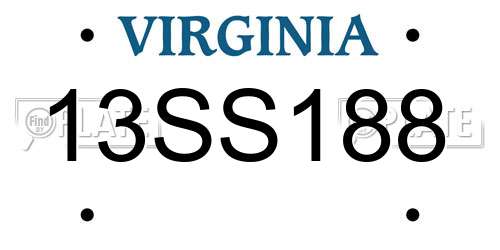 13SS188 Virginia License Plate