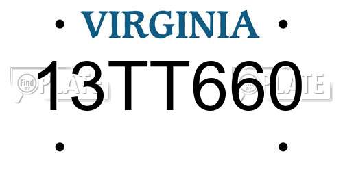 13TT660 Virginia License Plate