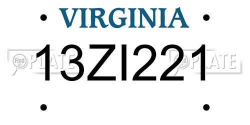 13ZI221 Virginia License Plate