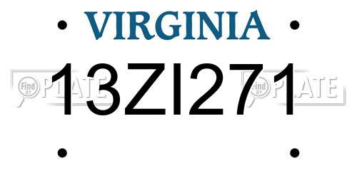 13ZI271 Virginia License Plate