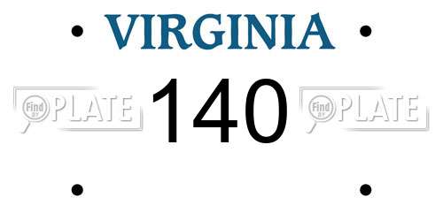 140 Virginia License Plate