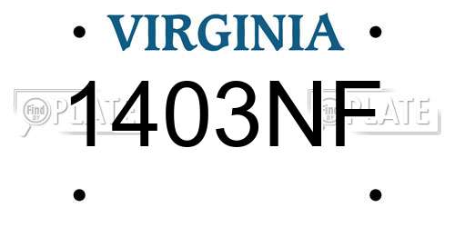1403NF Virginia License Plate