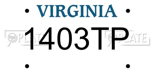 1403TP Virginia License Plate