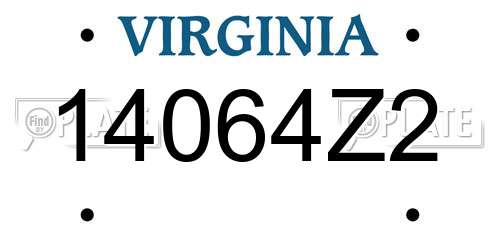 14064Z2 Virginia License Plate