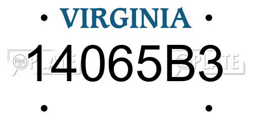 14065B3 Virginia License Plate