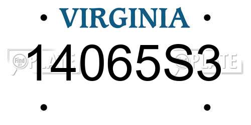 14065S3 Virginia License Plate