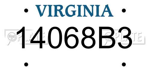 14068B3 Virginia License Plate