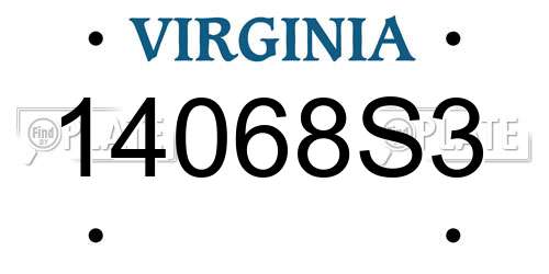 14068S3 Virginia License Plate