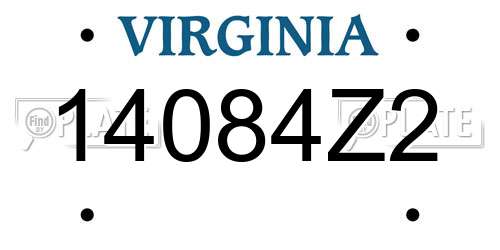 14084Z2 Virginia License Plate