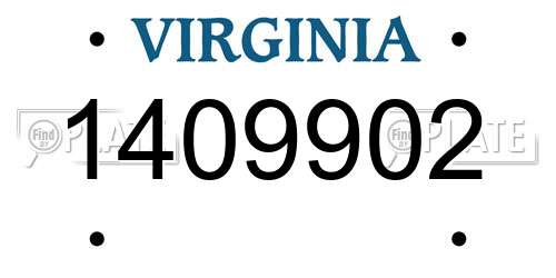 1409902 Virginia License Plate