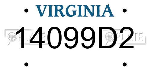14099D2 Virginia License Plate