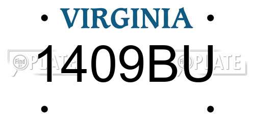 1409BU Virginia License Plate