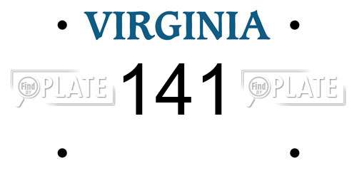 141 Virginia License Plate