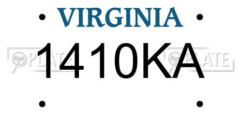 1410KA Virginia License Plate