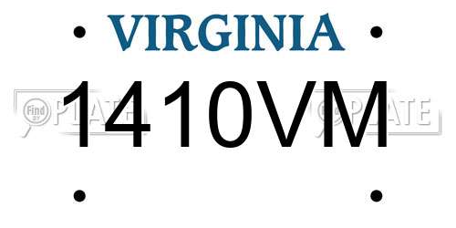 1410VM Virginia License Plate