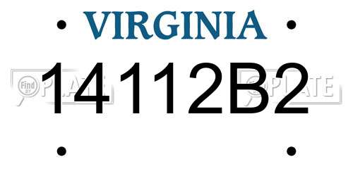 14112B2 Virginia License Plate