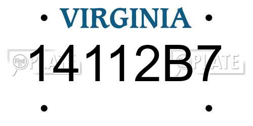 14112B7 Virginia License Plate