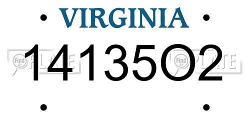 14135O2 Virginia License Plate