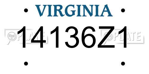 14136Z1 Virginia License Plate
