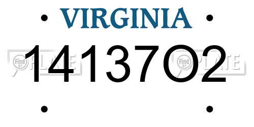 14137O2 Virginia License Plate