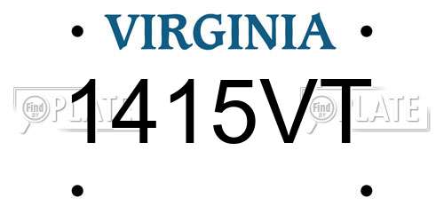 1415VT Virginia License Plate